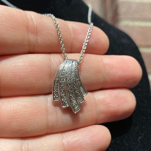 Diamond accent sterling silver 925 made in Thailand necklace